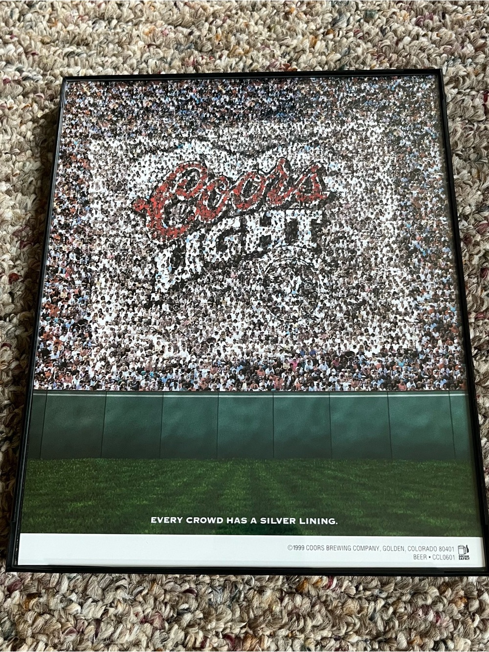 Vintage Coors Light Beer Print Framed Size 8x10